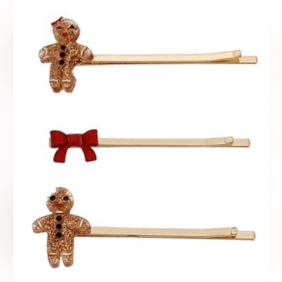 Betsey Johnson ‘Feliz Navidad’ Gingerbread Man Necklace; Barrett Set NWT - Picture 8 of 13